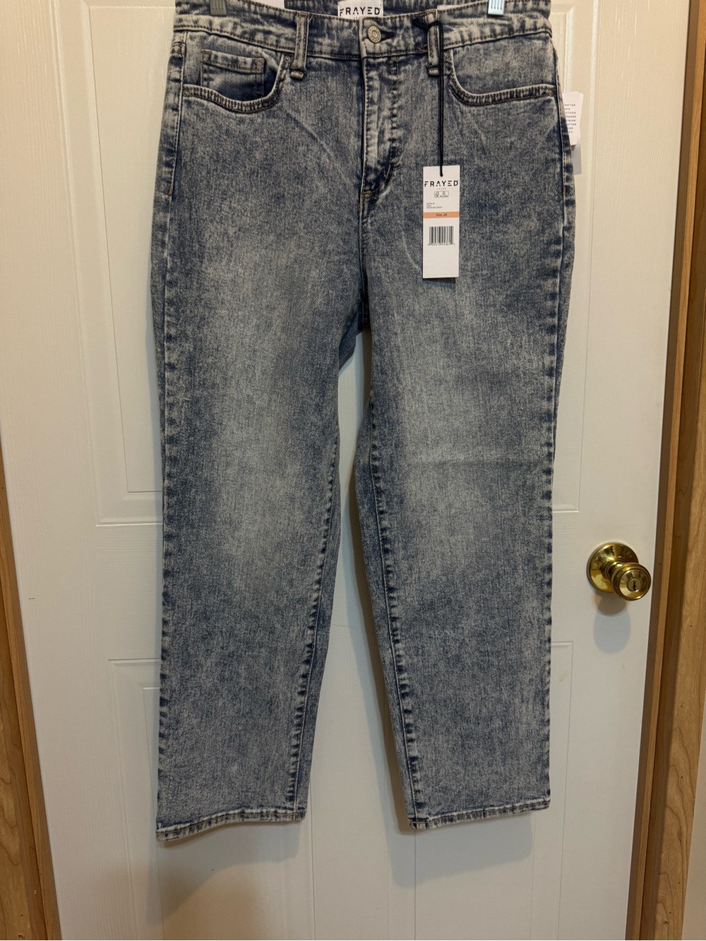 Frayed Sz 28 High Rise Ankle Acid Wash Straight Leg Jeans NWT😊😊